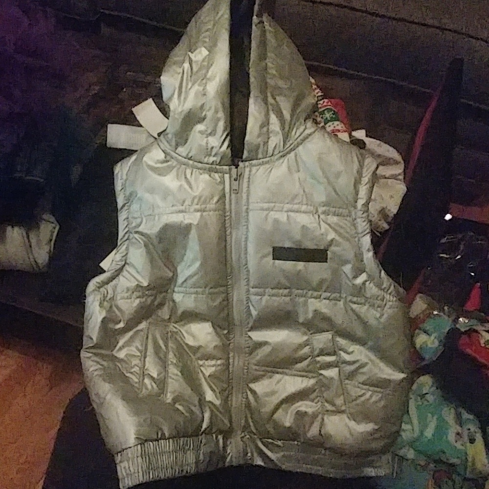 Calvin Klein baby sleeveless puff hoodie jacket